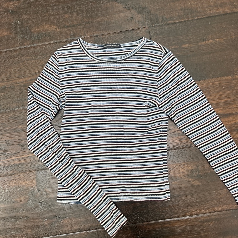 Brandy Melville Blue Striped Long Sleeve